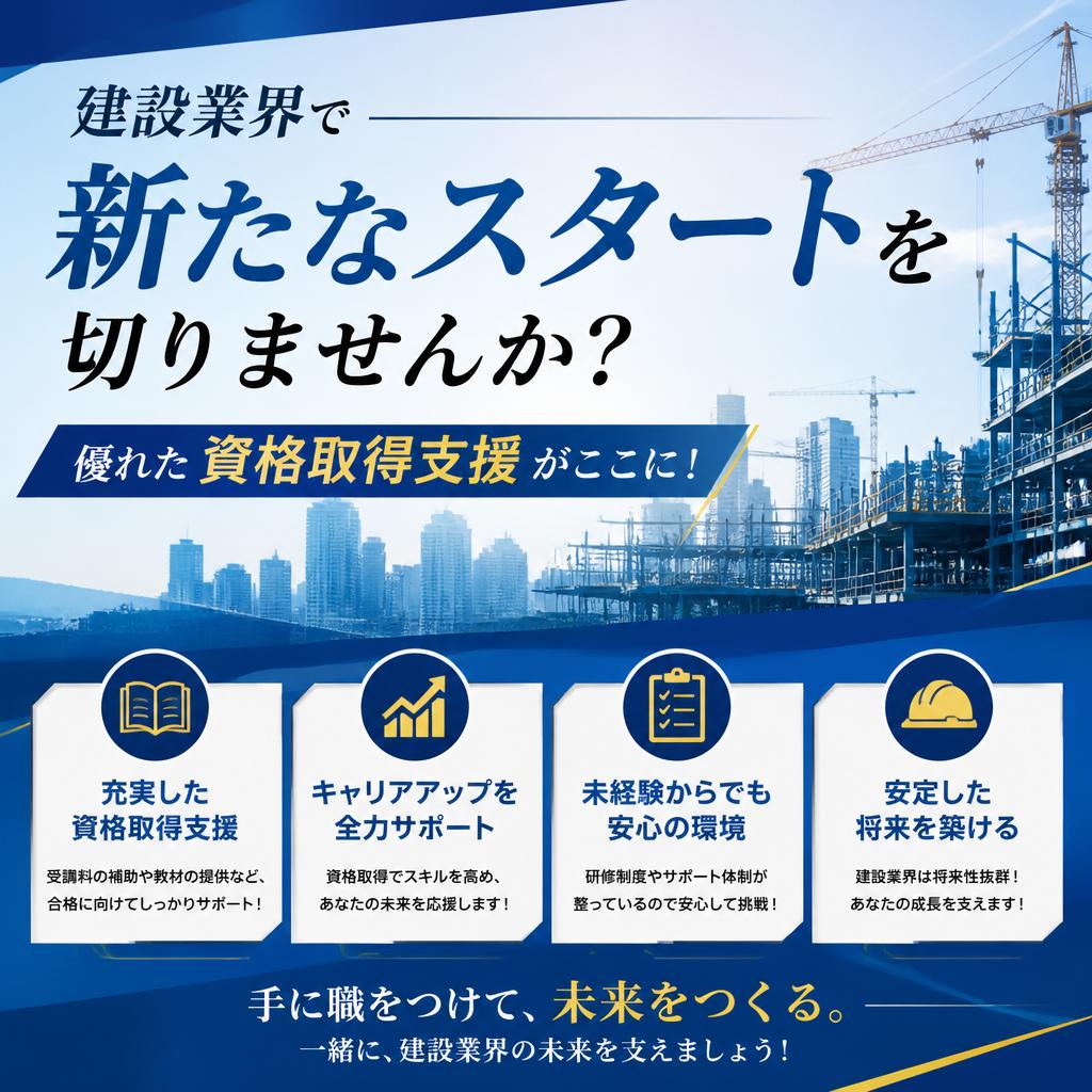 建設業界で新たなスタートを切りませんか？優れた資格取得支援がここに！