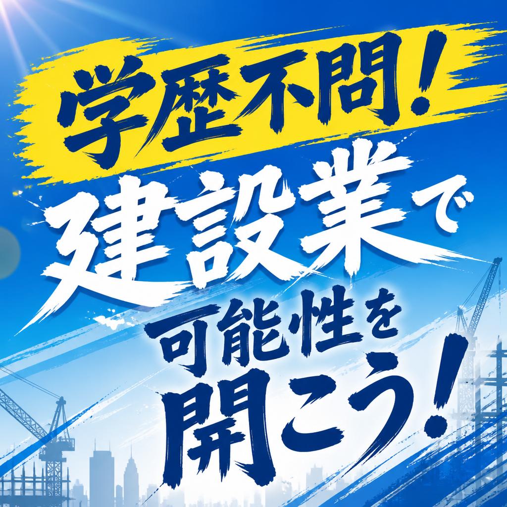 学歴不問！建設業で可能性を開こう！