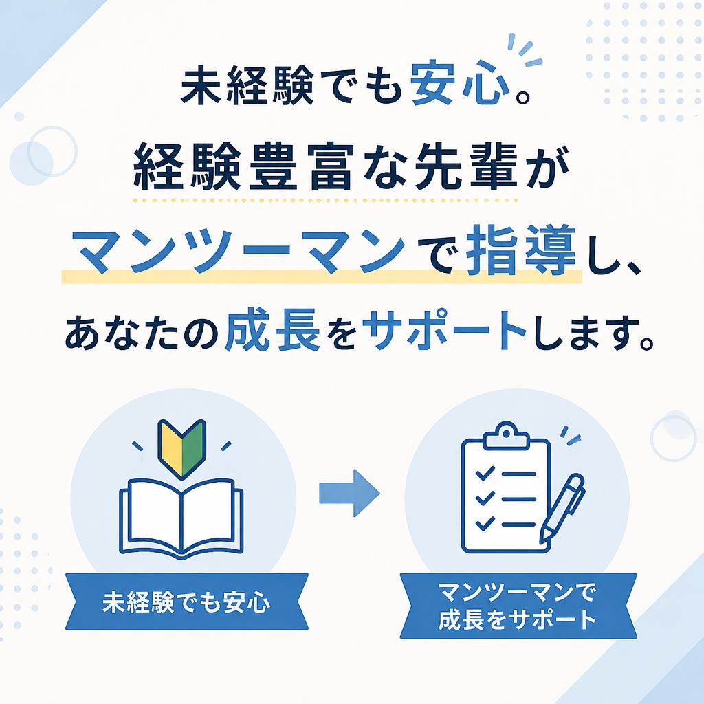 マンツーマンの指導で安心スタート