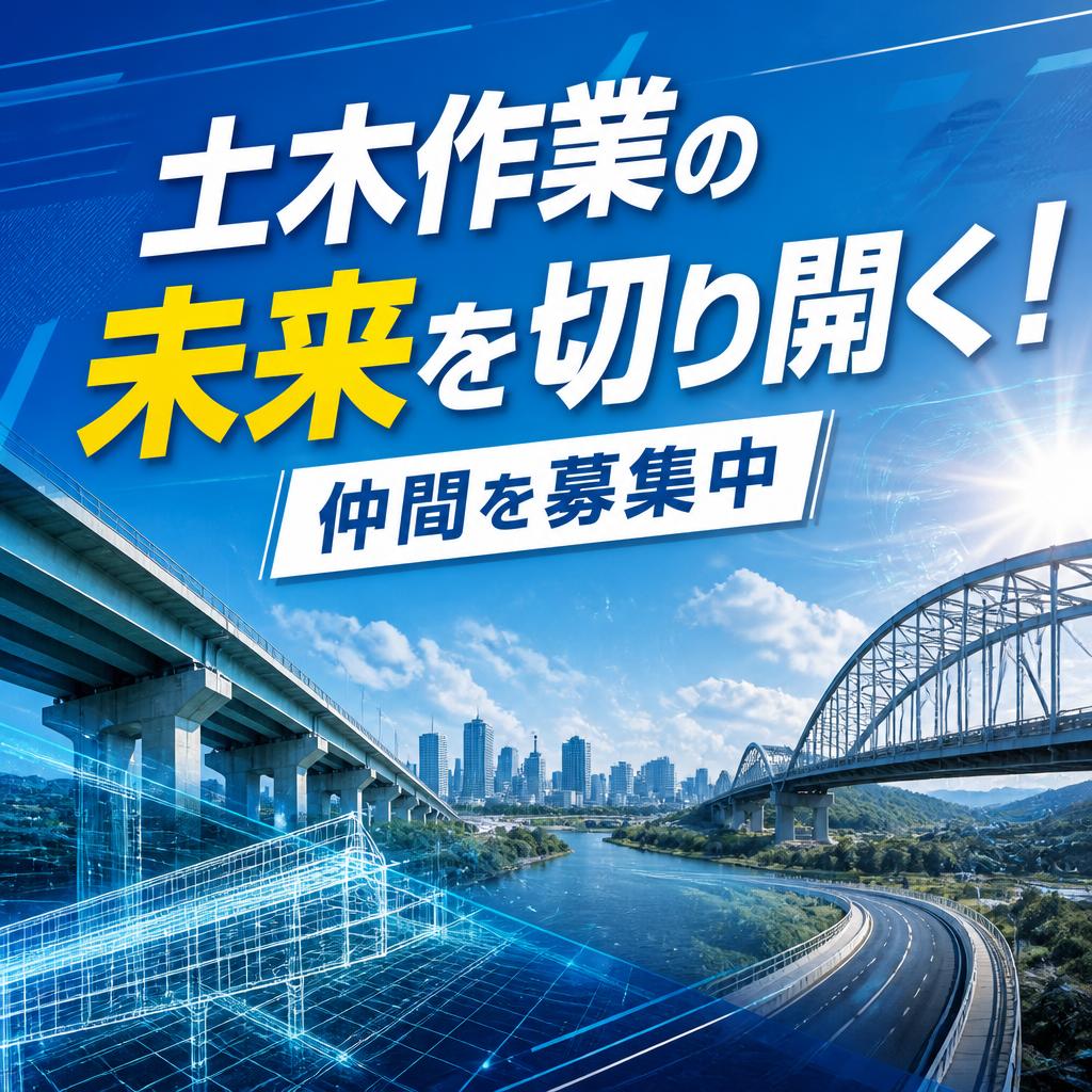 土木作業の未来を切り開く！仲間を募集中