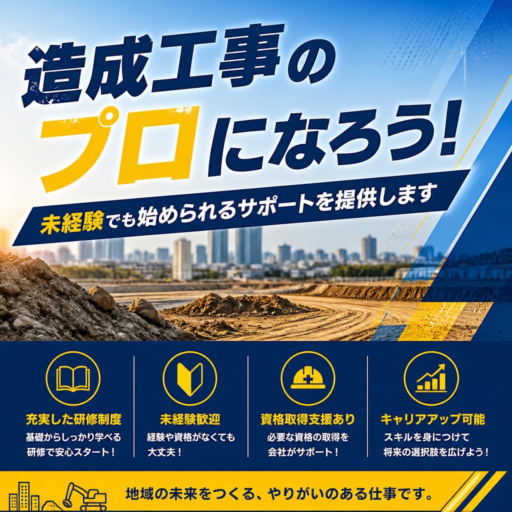 造成工事のプロになろう！未経験でも始められるサポートを提供します