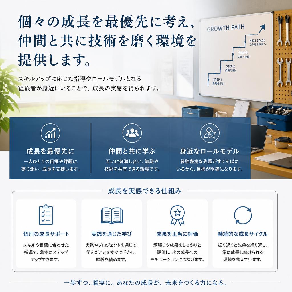 成長を実感できるサポート体制