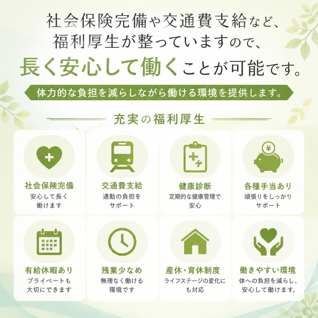 福利厚生も充実!安心して働ける