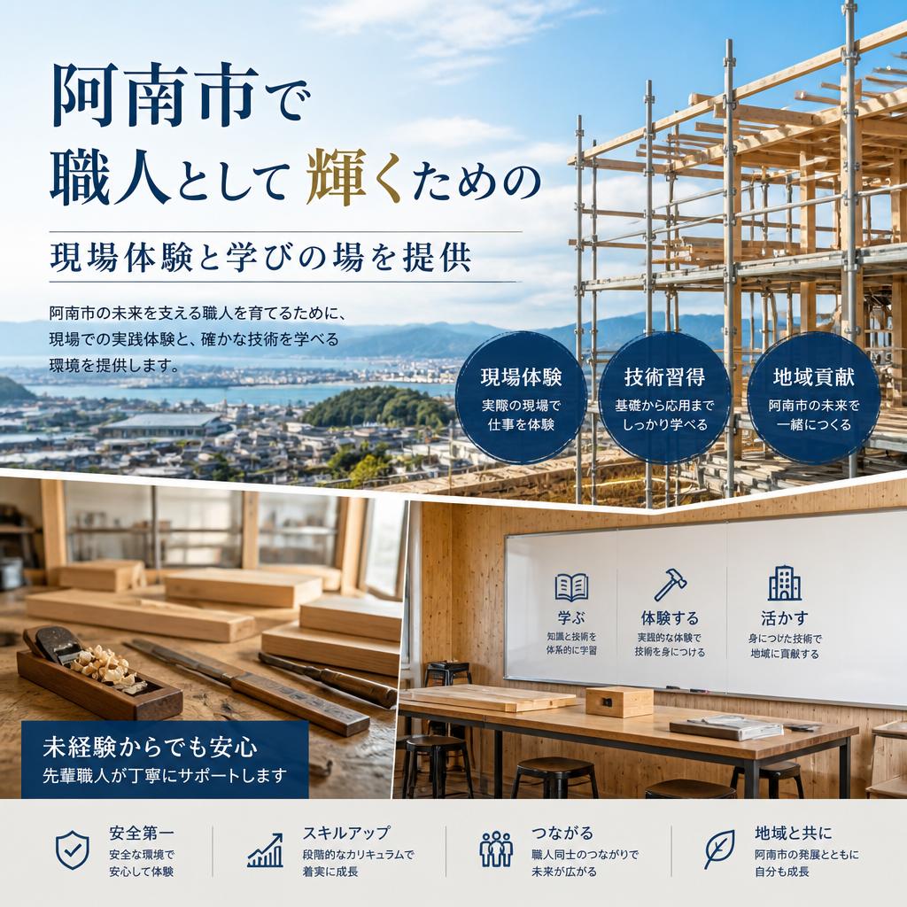 阿南市で職人として輝くための現場体験と学びの場を提供