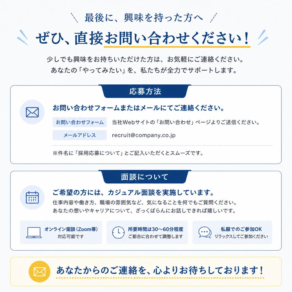 今すぐお問い合わせを！