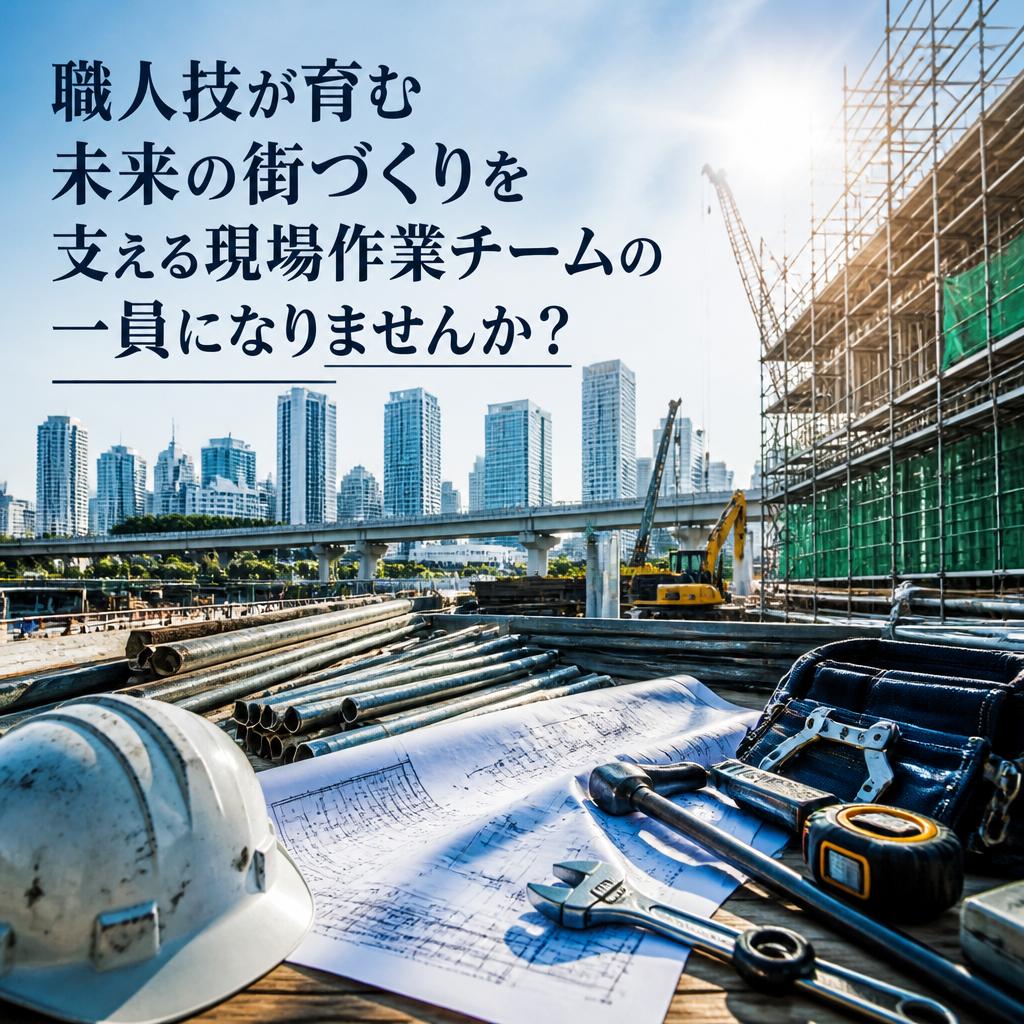 職人技が育む未来の街づくりを支える現場作業チームの一員になりませんか？
