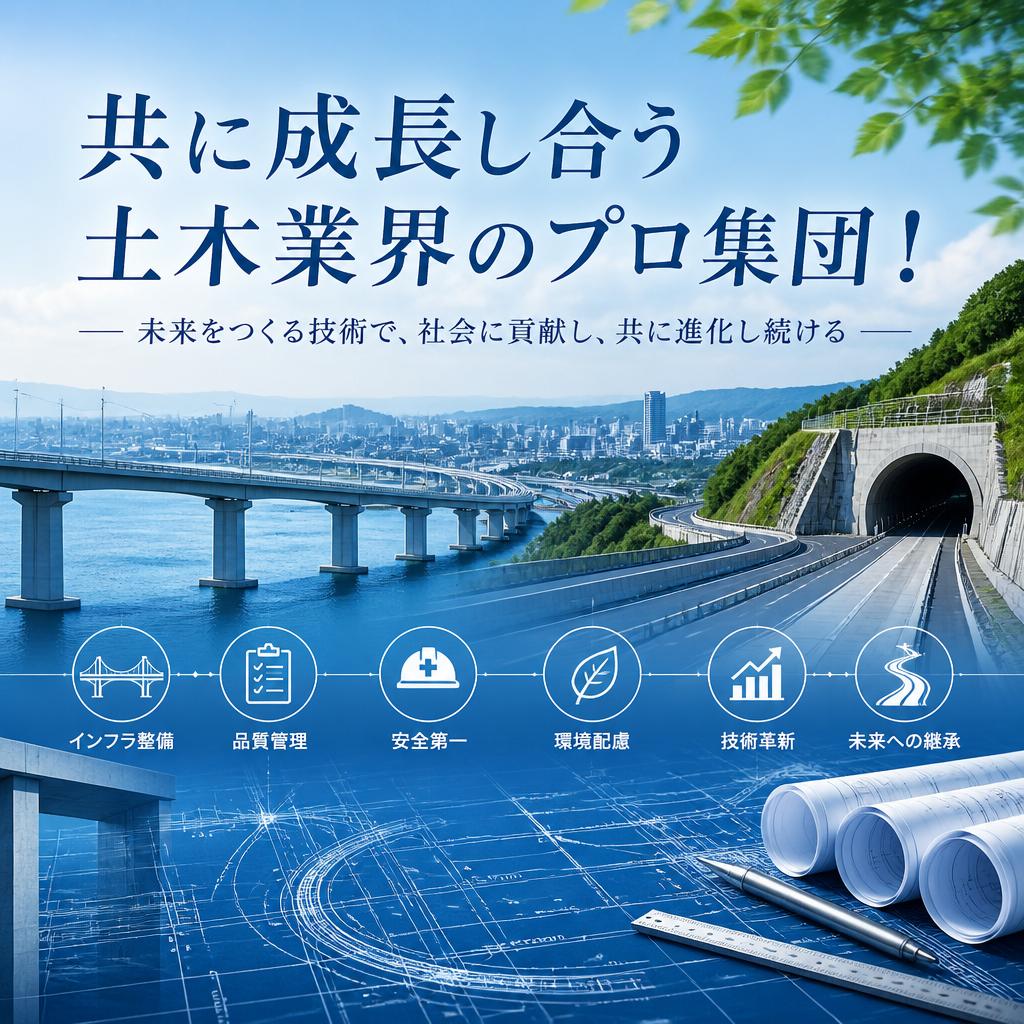 共に成長し合う土木業界のプロ集団！