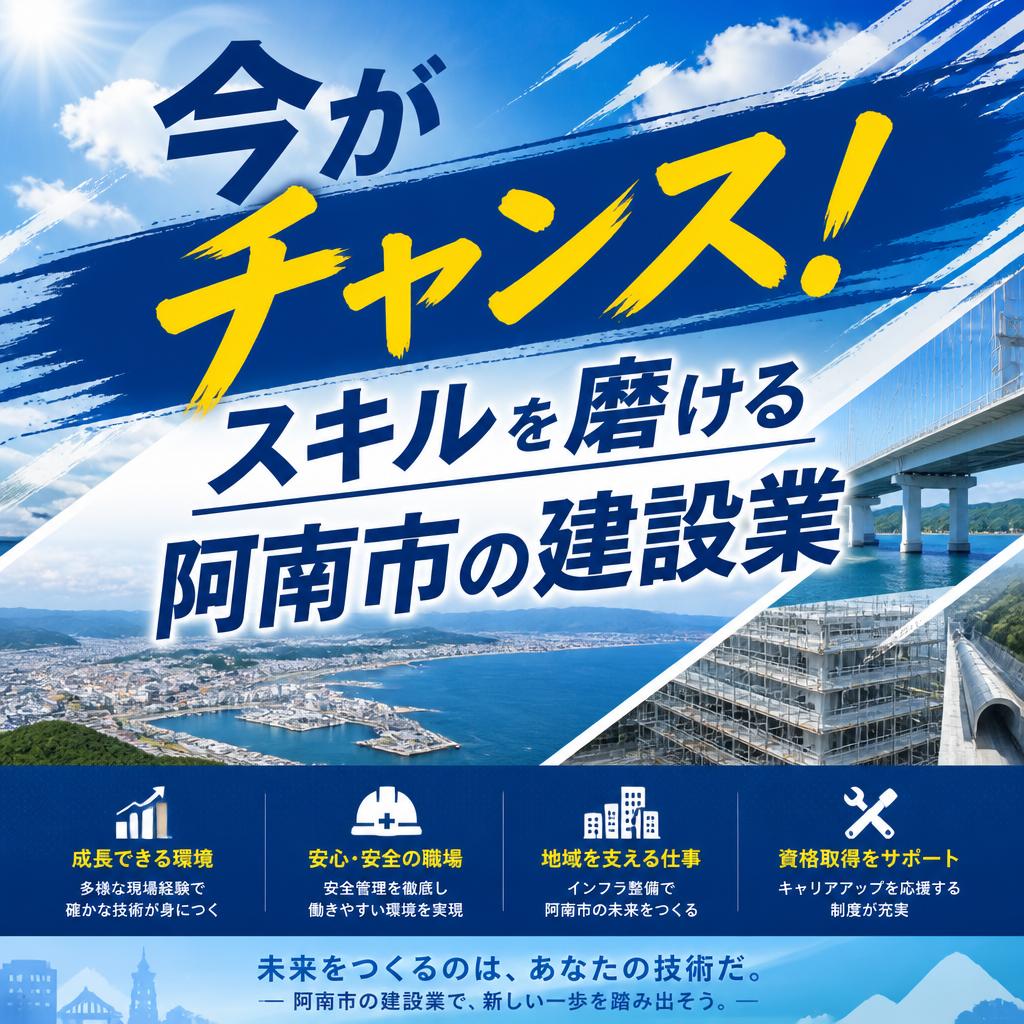 今がチャンス！スキルを磨ける阿南市の建設業