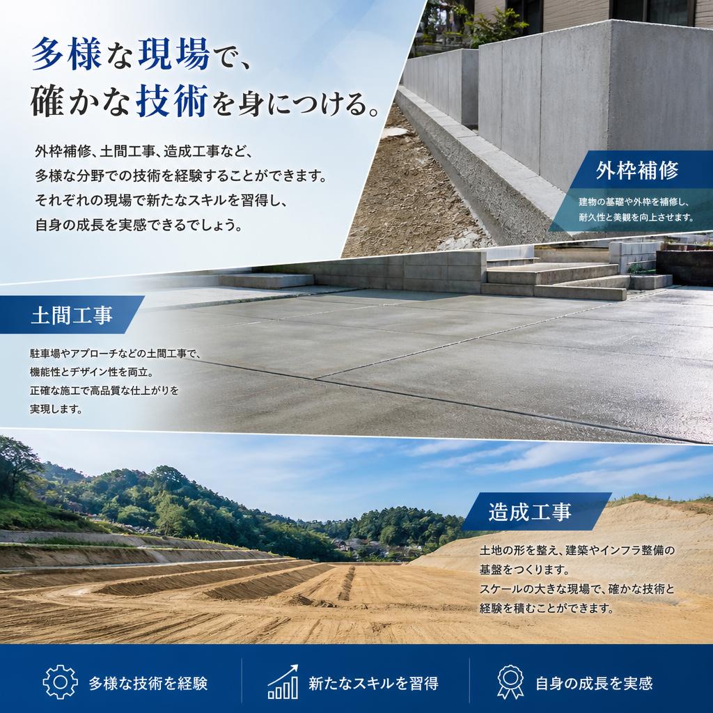幅広い業務内容でスキルを磨ける！