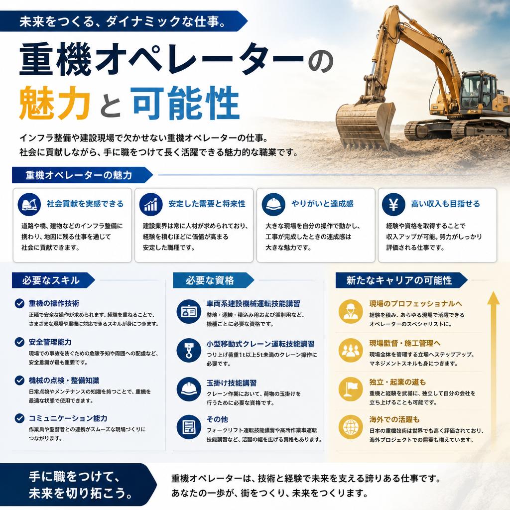 重機オペレーターのスキル